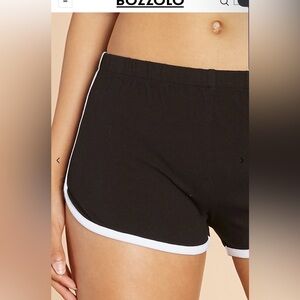 Bozzolo Women's Black Athletic Shorts with White Trim